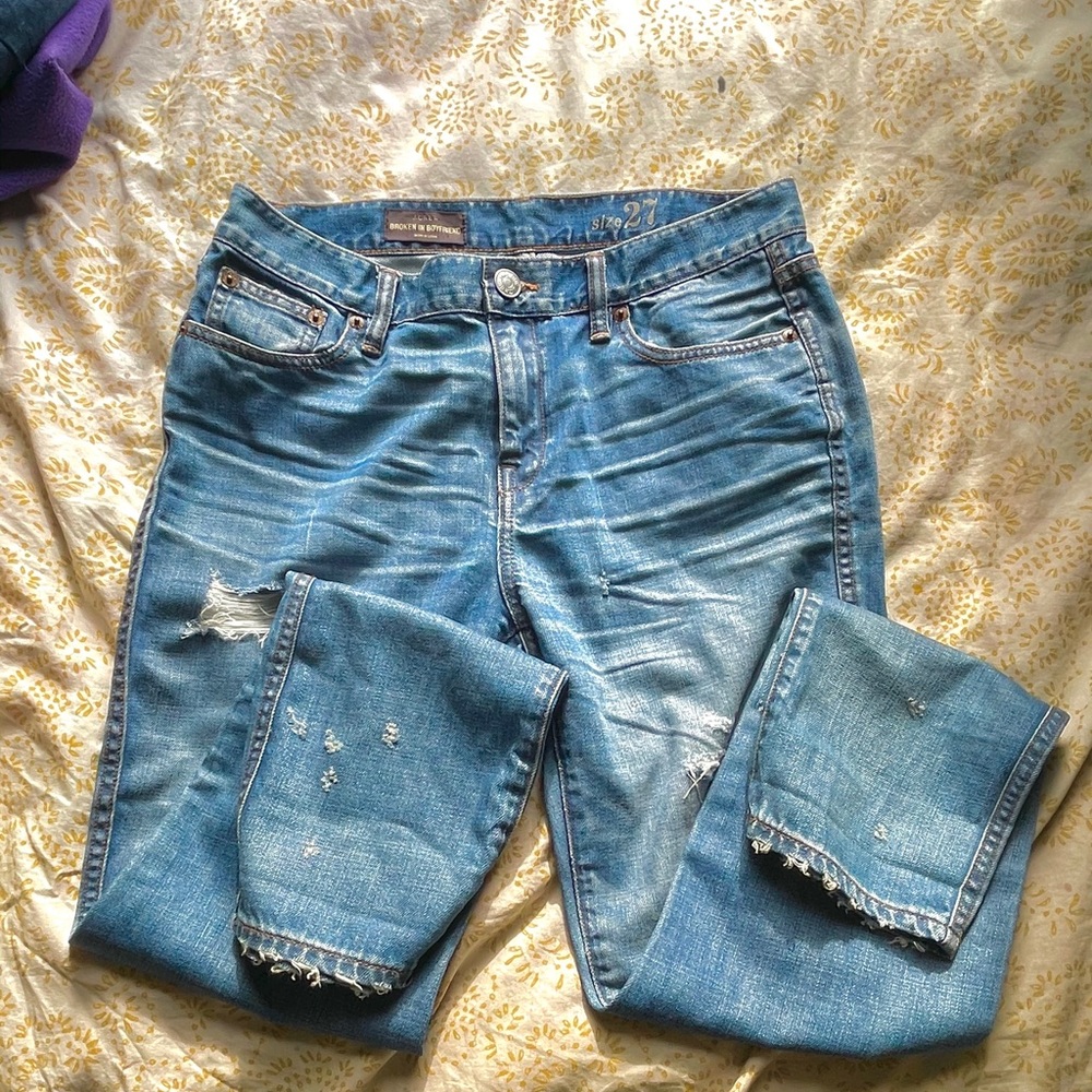 Distressed JCrew jeans